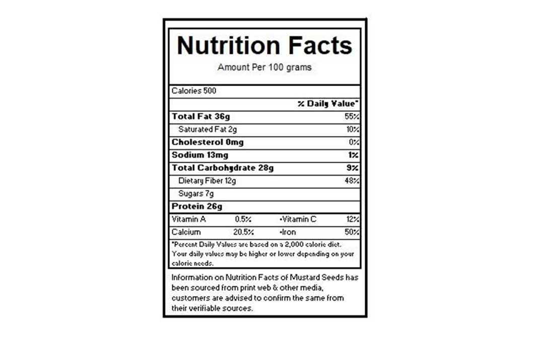 Hambre Black Mustard Seeds    Pack  250 grams